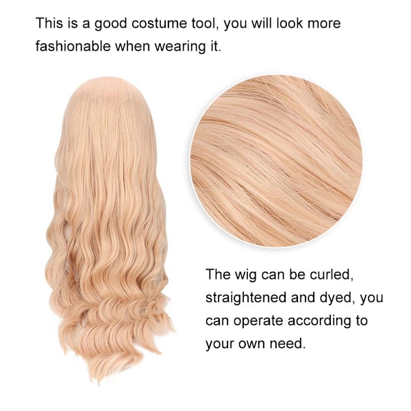 Gradient Färg Lång Lockig Peruk Syntetiskt Hår Spets Peruker Cosplay för Kvinnor Dam