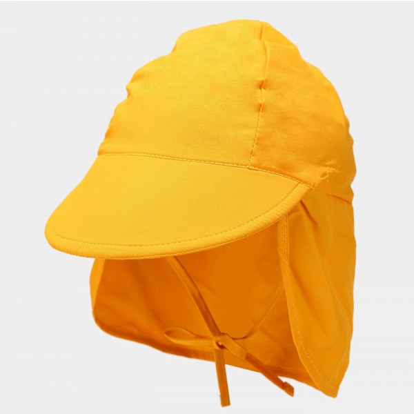 AVEKI Barn Solhatt Utomhus Pojkar Flickor Lek Hatt Nackskydd UPF 50+ Mesh Stor Brätte Snabbtorkande 4-8 År Vandring Fiske, Gul