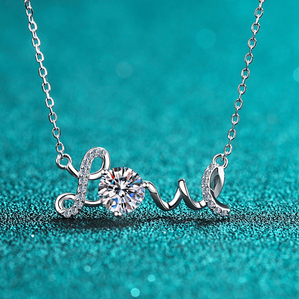 Moissanite Hänge Halsband 1CT S925 Silver D Färg Ideal Cut Diamant Halsband för Kvinnor