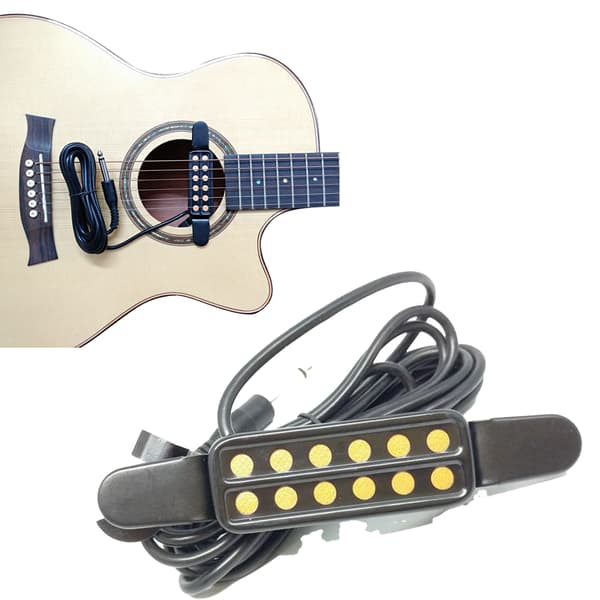 12-håls gitarr pickup akustisk gitarr givare med ton- och volymkontroll 3 meter kabel