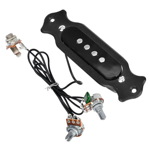 Elektrisk gitarr pickup 4 strängar gitarr tillbehör musikinstrument pickup (svart)