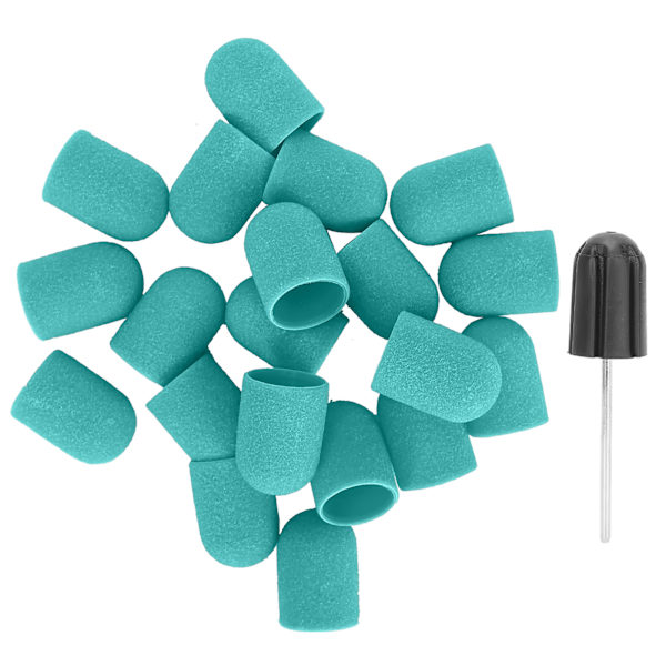 Nagelkonst slipkapsel nagelborrbitar polering slipning slipband set (16 x 25mm) Grön