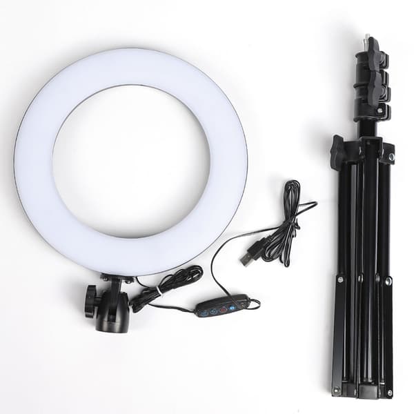 10\" LED Ring Fill Light med stativ - Justerbar LED Fill Light Kit til video, live og makeup