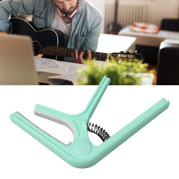 Gitarr Capo Clip Clamp med halkfri spets Universal Great Protection Ukulele Elgitarr Capo Cyan