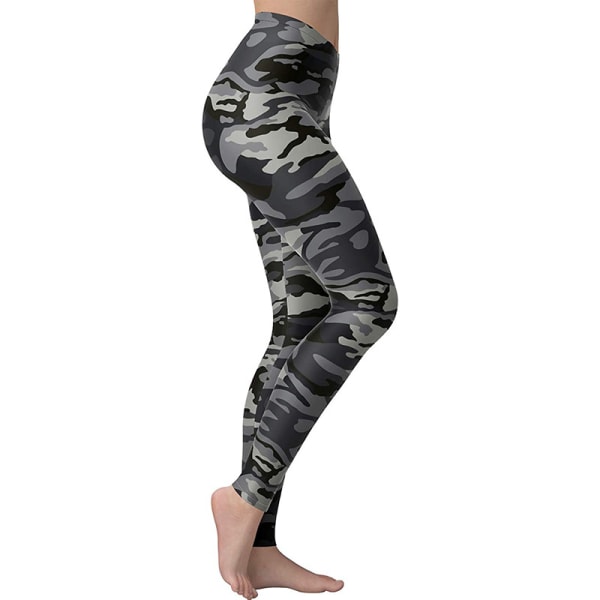 Mjuka, hög midja, printed skinny stretch yogabyxor för kvinnor (print 10)