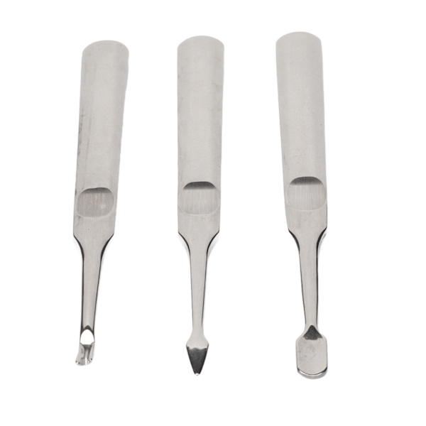 3-pack Nagelkutikula Trimmer i Rostfritt Stål Professionell Nagelkutikula Avlägsnare Pusher för Manikyr