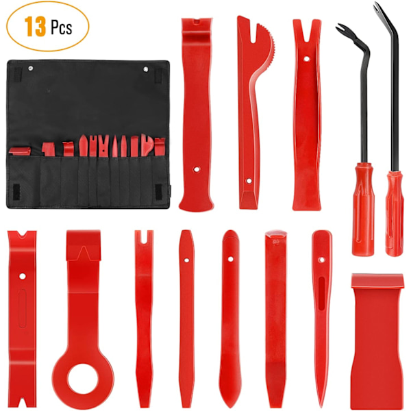 Nylon Bumper Fästelement Nitar Clips Bil Dörrklämma Panel Audio Video Instrumentbräda Demontera Kits Installer Pry Tool (13PCS Trim Removal Tool Set)