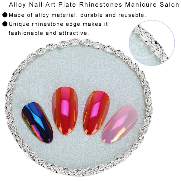 Legering Neglekunst Plate Rhinestones Manikyr Salong Display Stativ Rack Board(8)