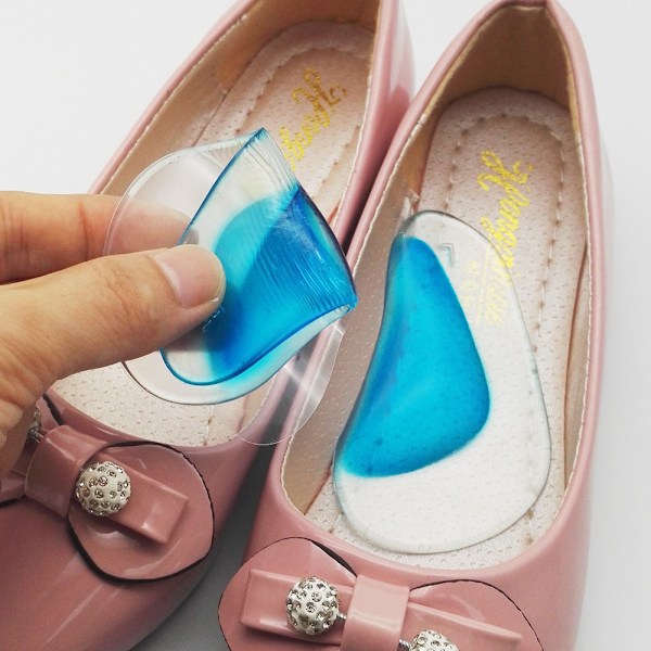 Arch Support Shoe Insoles för platta fötter, Gel Arch Inserts för Plantar Fasciitis, självhäftande Arch Pad för avlastning av tryck