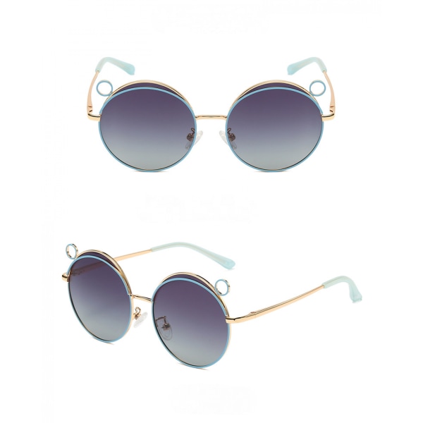 Trend Polarized Barn Solglasögon Nya tecknade metallbågar Söt Bear Solglasögon Mode---Gradient grå lakan
