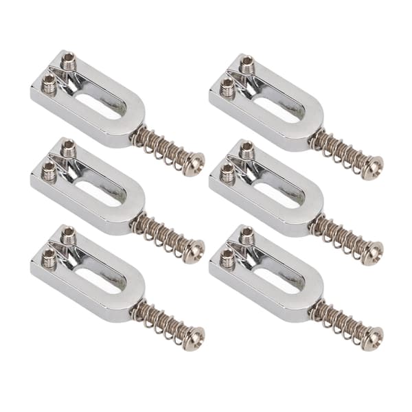 6 st U-formade elektriska gitarrstallsaadlar Tremolo metallrullskruv sadelbyte Silver