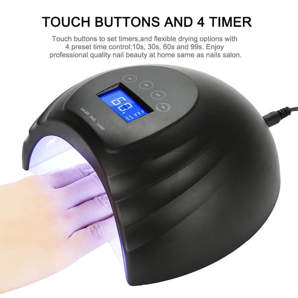 Dobbelt lyskilde LED manicure lampe lys negle tørrer automatisk timer manicure værktøj (sort)