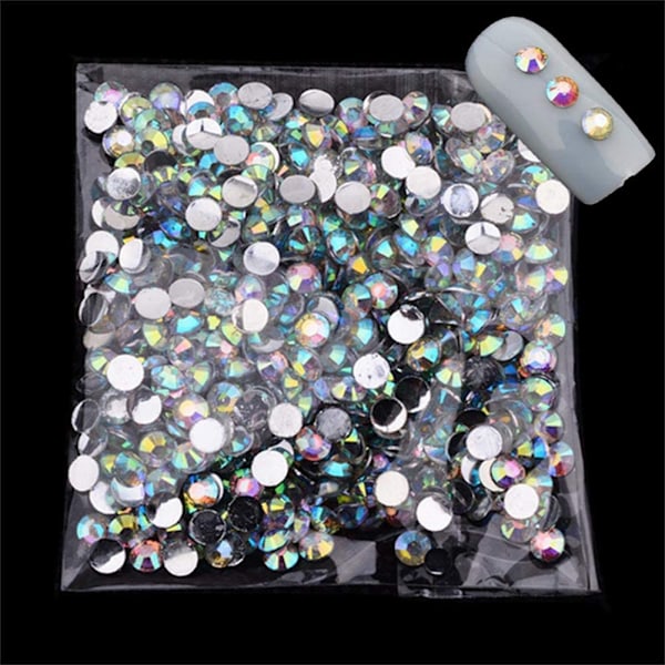 1000 st/påse 4 mm Resin AB Drill Beads Rhinestone Flatback Scrapbooking Nail Art Dekoration