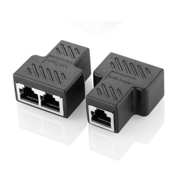 Skærmet CAT5E RJ45 netværks trevejs hoved netværkskabel forlænger et punkt to adapter tap，3stk