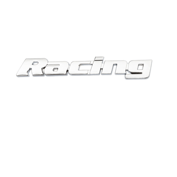Bilbagage sidoskärm baklucka 3D - Racing Metal Logo [Silver] DHN-178 (ett paket)