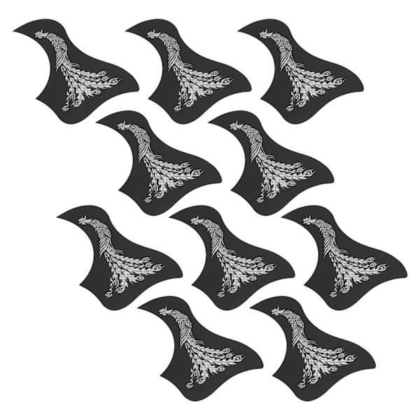 Kitara Pickguard Klassikko naarmuuntumaton suojalauta Instrumentin tarvike Lintutyyppinen Feeniks-kuvio 10 kpl Hopea