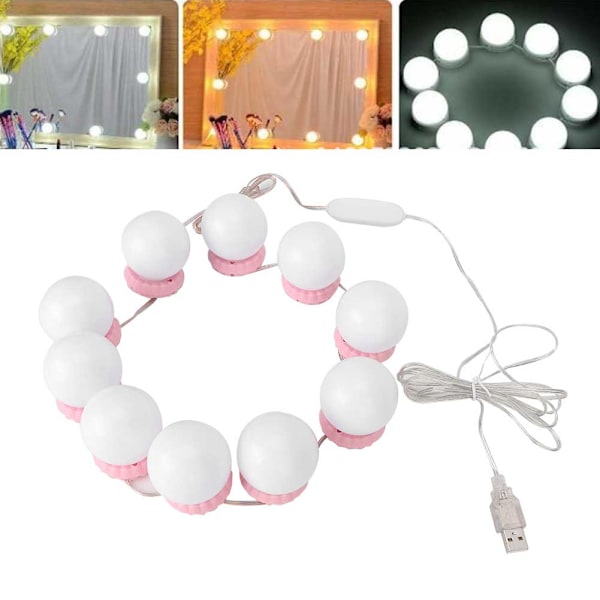 Rosa LED-vegglampe med tre fargetemperaturer for sminkebord