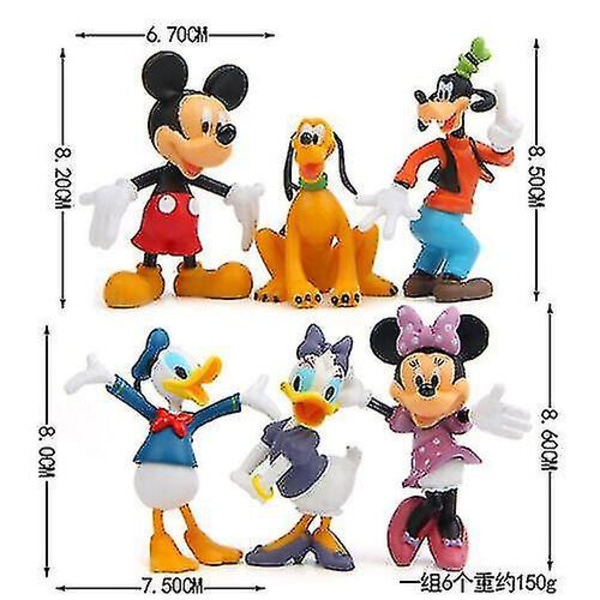 6 st bas Mickey Mouse Goofy Donald Duck Daisy leksaksdocka modell tårta smycken prydnader