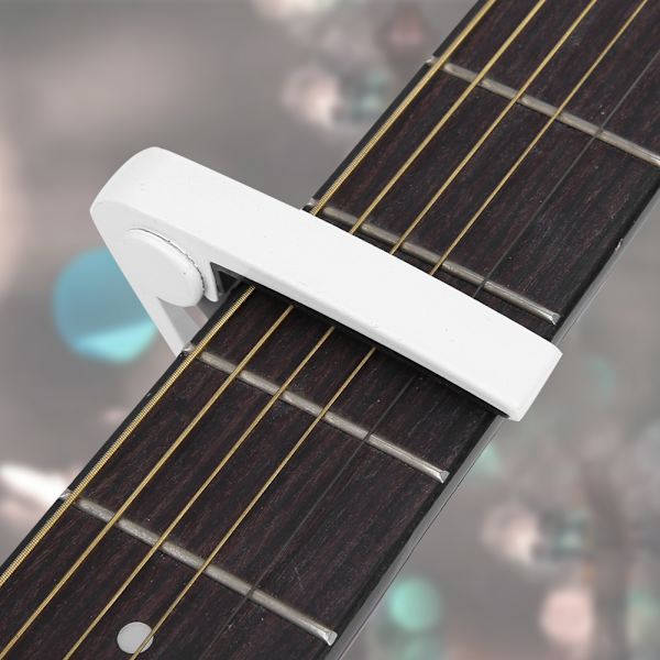 Klassisk gitar C102 streng+T-100 tuner+hvit sinklegering capo+blå brodert gitarreim sett