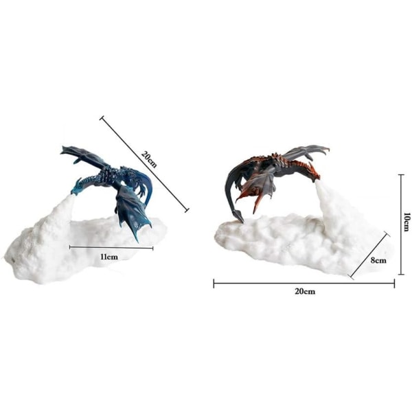 3D Ildsprudende Natlys Drage, 3D Printet Flamme Dinosaur Lampe Stemningslys USB Genopladelig, til Stue Soveværelse Dekoration F