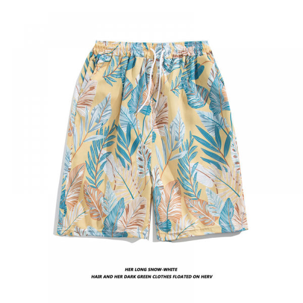 Herre fargerike trykte badeshorts Hot Summer badebukser Sports løping badedrakter med nettingfôr-DK7024