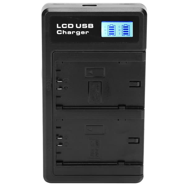 LCD-skærm Lithium Batteri Dobbelt Oplader USB Opladningsbase til NPFZ100