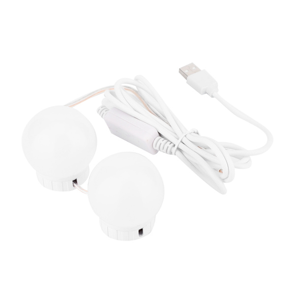 LED-glödlampa spegellampa Vanity USB Touch Switch spegellampa kit lins strålkastare glödlampor kit 2 glödlampor
