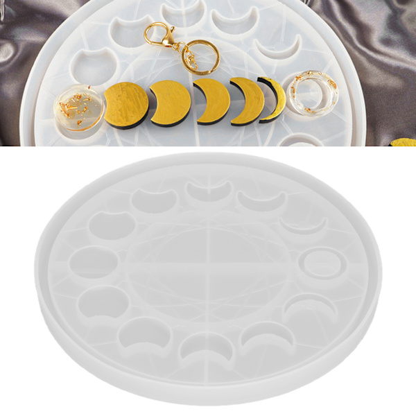 Månefasebakkeform Lunar Eclipse Crescent Epoxy Resin Støbeforme til DIY Håndværk Smykkefremstilling Hjemmedekoration