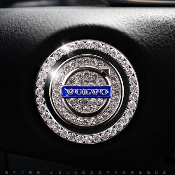 1 KPL Kristalli  Rhinestone sopii Volvo-auton moottorin käynnistys- ja pysäytyskoristeluun, Bling-auton lisävarusteet, paina käynnistyspainiketta, avaimen sytytys