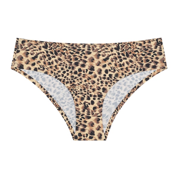 Sömlösa underkläder för kvinnor No Show Trosor Mjuk Stretch Hipster Bikini Underkläder 3-pack, gul leopard, M