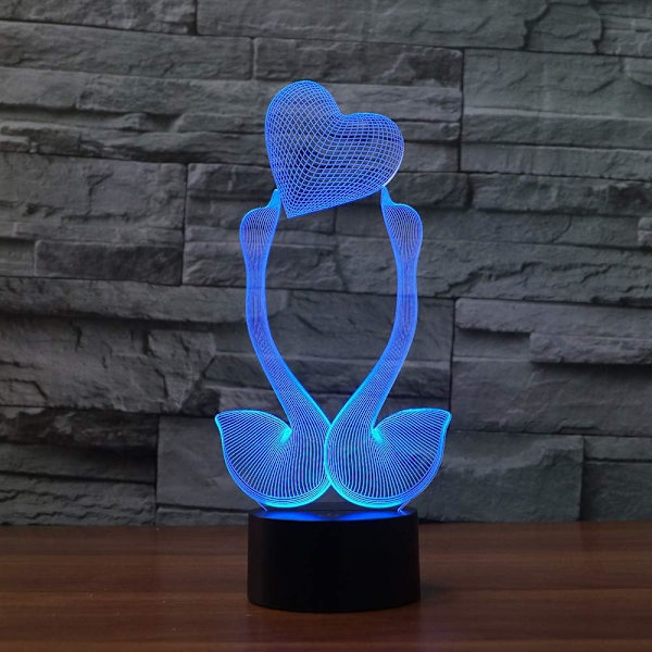 3D Cartoon Swan Fjärrkontroll 16 Färg Nattljus Illusion Akryl LED Bordsängslampa Barn Sovrum Skrivbordsdekor Födelsedagspresenter Leksak för Barn