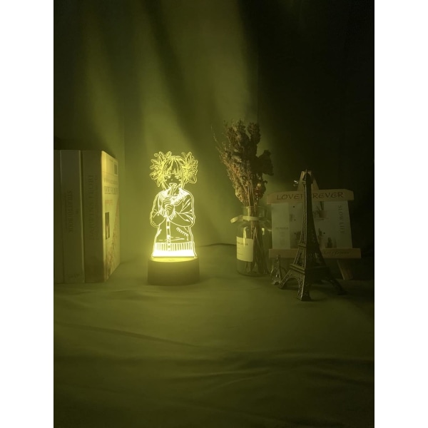 WJ Academia Toga Himiko Figur Gave Natlampe til Børns Soveværelse Dekoration Lys Sengesidebord 3D Lampe USB 3D Illusionslampe My Hero Academia-B