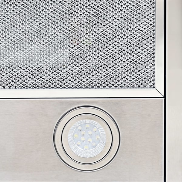 Seinään asennettava liesituuletin LCD:llä, 756 m³/h, LED