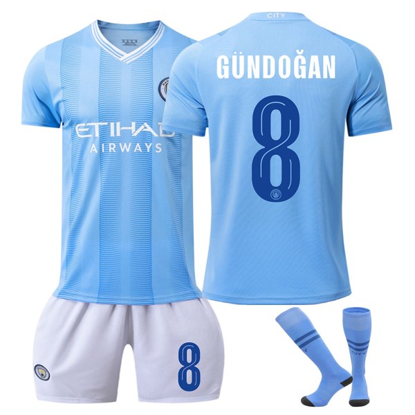 Manchester City fodboldtrøjesæt med sokker - Champions League-udgave 2023/24 8 GUNDOGAN XL