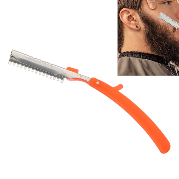 Foldet lige barberkniv manuel retro lige kant barberkniv uden blad til mænd