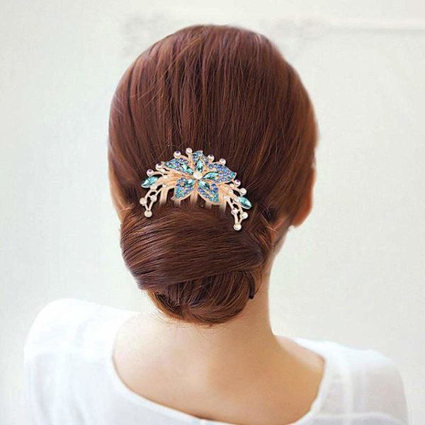 Sanku Wenhua Rhinestone Hårkam Tilbehør, Perfekt Mors Dags Gave, Fødselsdagsgave, Delikat Blomsterdesign