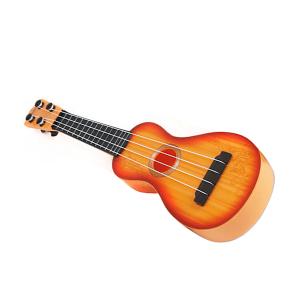 Barn Miniatyr Ukulele Leksak Söt Utseende Underbar Klang Barn Simulerad Liten Ukulele Gul Trä Färg