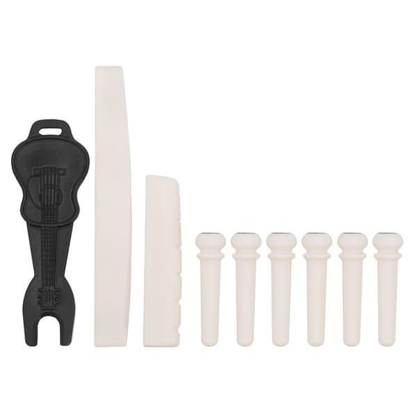 Folk Guitar Bridge Pin Kit Bone Saddle Nut Nail Puller Musikinstrument Tilbehør