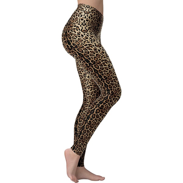 Mjuka, hög midja, printed skinny stretch yogabyxor för kvinnor (print 4)