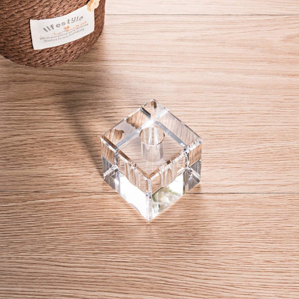 Glass skrivebord penn og blyantholder - firkantet formet fyllepenn stativ skrivebord arrangør kontorrekvisita julegave