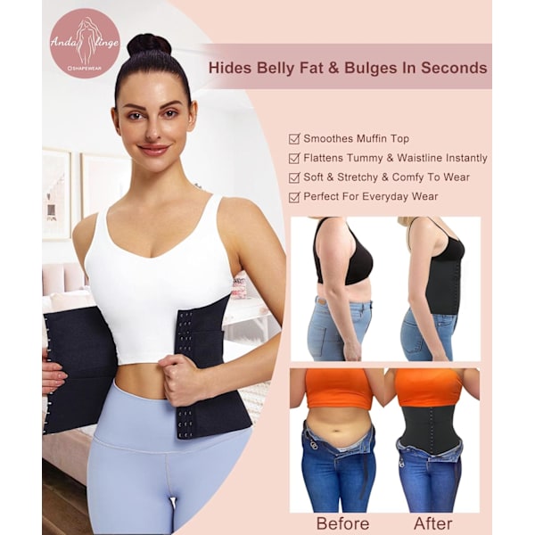 Taljetræner til kvinder, mavetræner, timeglasformet korset, taljeform, shapewear med stålben og forlænger XL
