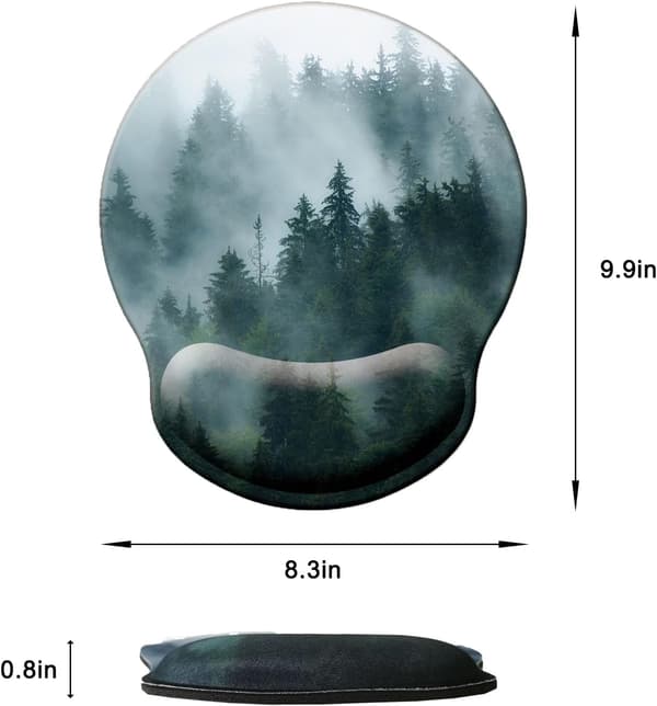 Musematte med håndleddstøtte, ergonomisk musematte med minnefoam håndleddstøtte, sklisikker gummi bunn spillmusematte for hjemmet