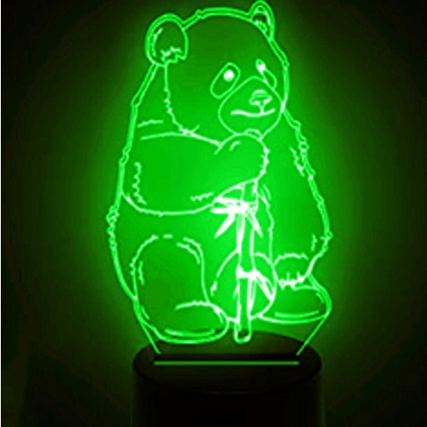3D Panda Nattljus Bord Skrivbord Optisk Illusion Lampor 7 färgskiftande lampor LED Bordslampa Xmas Hem Kärlek Födelsedag Barn Barn Dekor Leksak Present