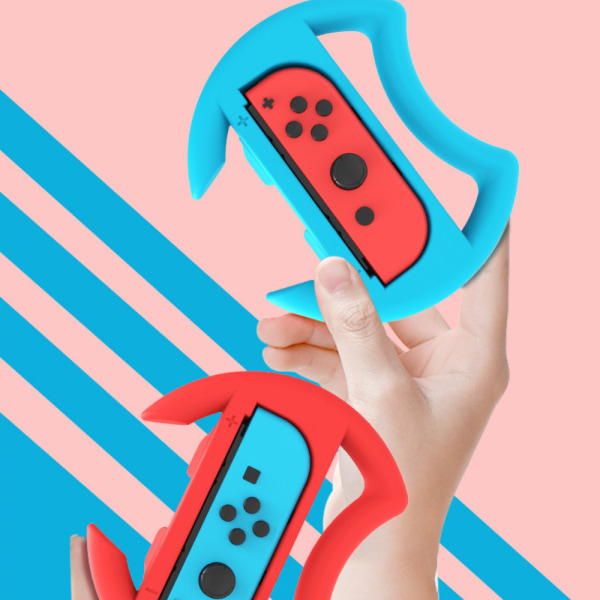 Ratt för Nintendo Switch, Familjeanvändning Tillbehör Kompatibla med Switch JoyCon-kontroller, 2-pack (Blå och Röd)