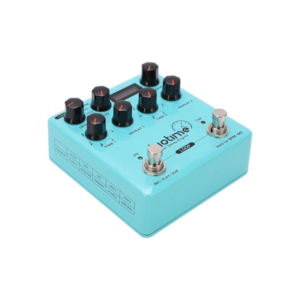 Dual Delay Engine Effekt Elektrisk Guitar Multi-Mode Delays Pedal med 40 Sekunders Stereo Loop