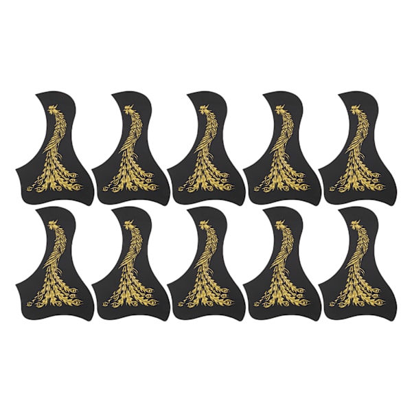 Gitarr plektrumskydd Klassisk Anti Scratch Plate Skyddande Instrument Tillbehör Fågel Typ Fenix Mönster 10 st Guld