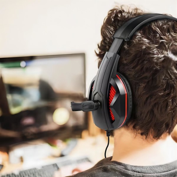 3,5 mm port trådbundet spelheadset med mikrofonvolymkontroll, stereo bas brusreducering för PS4 New Xbox One PSP PC bärbar dator surfplatta mobiltelefon