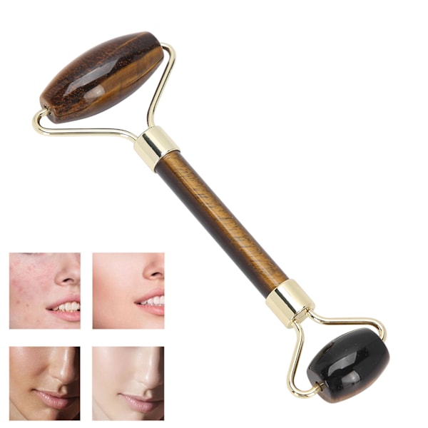 Naturlig Jade Rulle Anti-Aging Rynker Ansigtsmassager Lifting Hudpleje Skønhedsværktøj (Obsidian)