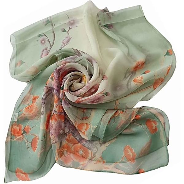 Sjal for kvinner Lettvekt Sjal Elegant Blomstermønster Gjennomsiktig Sjal Sjal Wraps