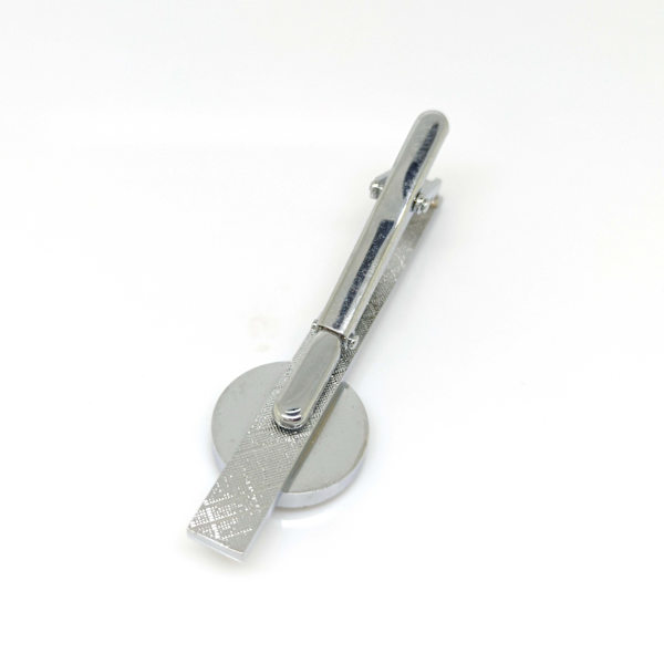 Herr Metall Silver Tone Enkel Halsband Slips Klämma Klämma Bästa Julgåva